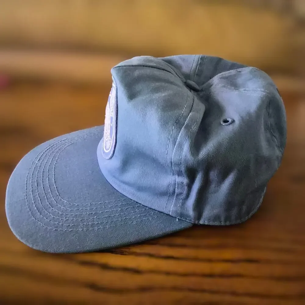 Vintage United Nations Nations Unies Snapback Hat Cap Blue GORPCORE Patch